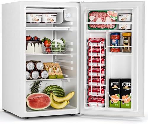 Antarctic Star Mini Compact Refrigerator with Freezer, 3.2 Cu.Ft. Single Door with Adjustable Thermostat,Removable Glass Shelves for Apartment/Dorm/Office,WHITE - Image 2