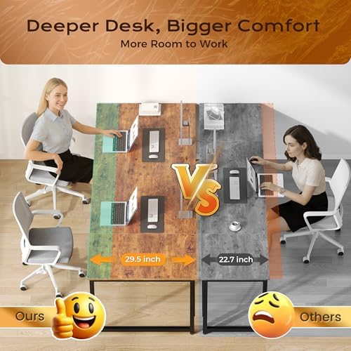 PRAISUN 78.7 X 29.5 Inch Computer Desk with Deeper Desktop - Image 5