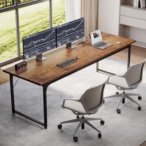 Coleshome 79 Inch Computer Desk with Power Outlet - Image 2