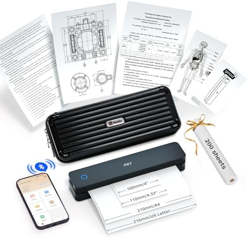 PRT MT610 A4 Thermal Printer with Case & 200 Sheets, Bluetooth & USB by PRT