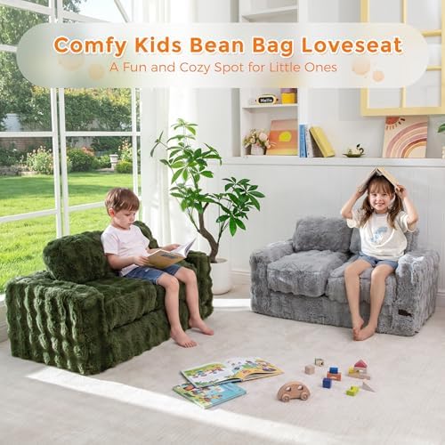 MAXYOYO Kids Bean Bag Chair, Comfy Upholstered Bean Bag Sofa with Filler - Image 3