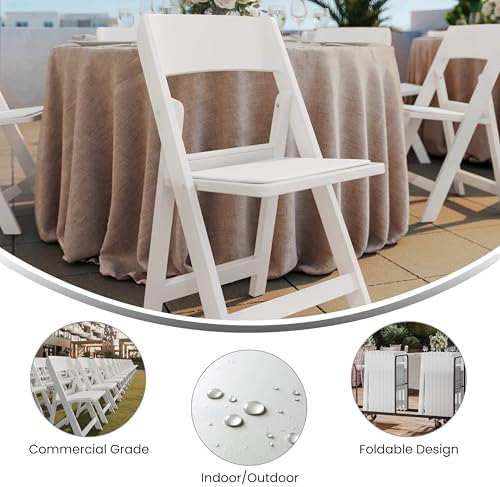 Flash Furniture Hercules Vinyl Indoor/Outdoor Folding Chair, White, 2-Pack - Image 5