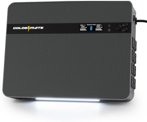 GOLDENMATE 1500VA/1000W Lithium UPS Battery Backup & Surge Protector, Gray by GOLDENMATE