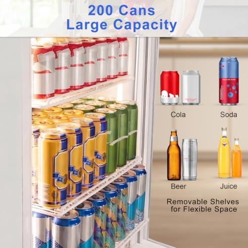 FoMup 24" Undercounter Beverage Refrigerator with Glass Door, 200-Can - Image 3