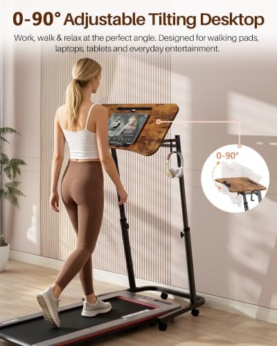 Walking Pad Desk with Tilt Top, Adjustable Standing Desk for Treadmill - Image 3