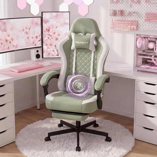 Mistpeople Gaming Chair, Ergonomic High Back Computer Chair with Footrest, Lumbar Support & Pocket Spring Cushion, Comfortable Swivel Home Office Desk Chair for Adults - Image 2