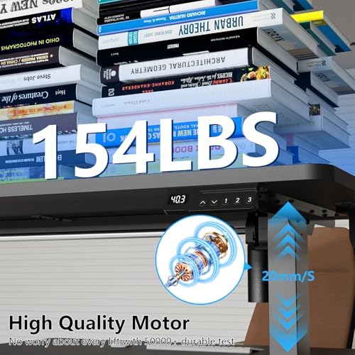 55x28 inch Electric Standing Desk, Adjustable Height Desk, Black - Image 4