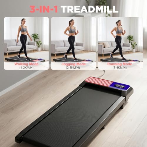HCOIW Walking Pad Treadmill for Home Office, Portable Under Desk Treadmill | 3-in-1Foldable Walking Pad with Incline, Quiet,Remote, No Installation, Portable & EasyStorage for Home Office - Image 4