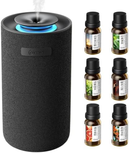 Waterless Essential Oil Diffuser Set with 6x10ml Oils, Cordless Home & Car by nimin