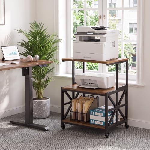 GreenForest Large Printer Stand with Wheels, 23.6"x18.9" Printer Table - Image 3