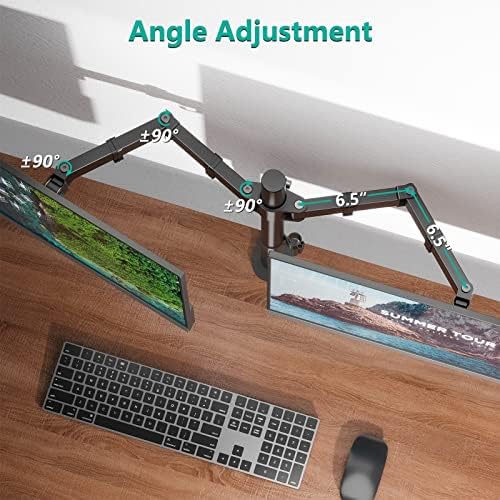 WALI Articulating Dual Monitor Stand for 13-32 inch Screens, 22 lbs per Arm - Image 4