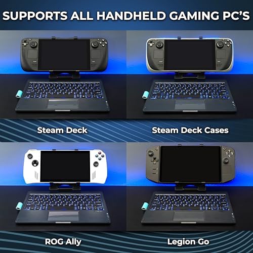 DeckTop - Steam Deck Keyboard and Bluetooth Trackpad Mouse with Multicolor LED Laptop Accessory for Valve Linux PC Gaming Accessories (Steam Deck/ROG Ally) - Image 4
