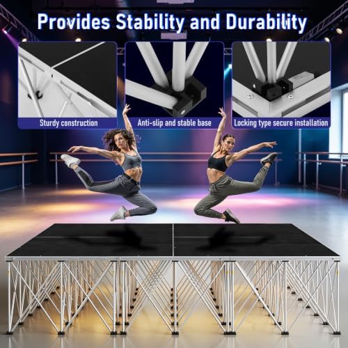 4x4 ft Foldable Stage Platform, 24" Modular Portable Riser - Image 5