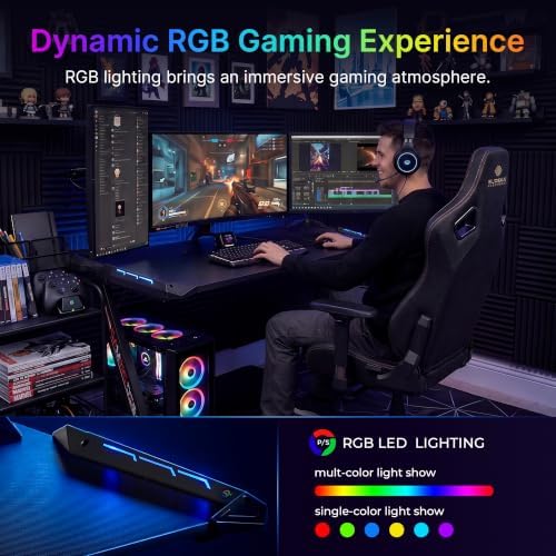 EUREKA ERGONOMIC Gaming Desk, 44 Inch Computer Desk with RGB LED Lights - Image 5