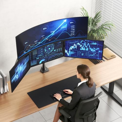 PUTORSEN Quad Monitor Mount for 49’’ Top and 27’’ Screens on Lower - Image 2