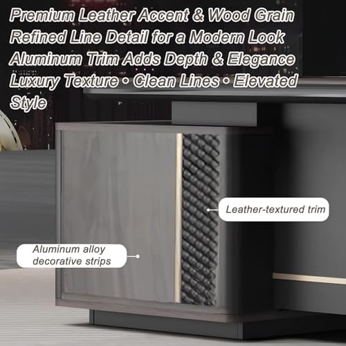 L Shaped Executive Desk with Drawers & Storage, Modern Wood Executive Office Desk Computer Table for Home Office Furniture Setup, Management Workstation for Workplace or Office(H-Right, L300CM/118IN) - Image 6