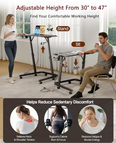 Adjustable Height Standing Desk for Walking Pad, Treadmill Desk with Wheels - Image 5