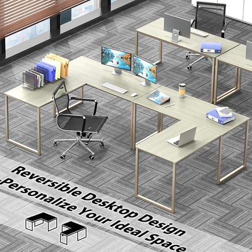SHW Mission 48 x 48 L-Shape Home Office Computer Desk, Maple - Image 2