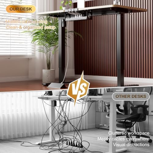 48 Inch Standing Desk with Wheels, USB-C Port, Cable Management - Image 4