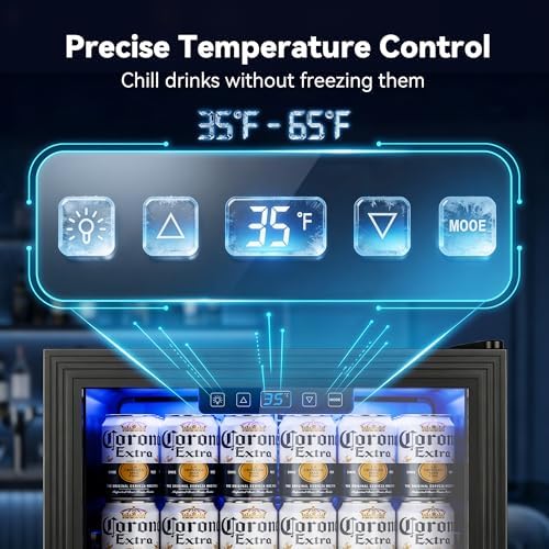 Manastin Beverage Refrigerator, 2.47 Cu.Ft Mini Fridge Beverage Cooler - Image 5