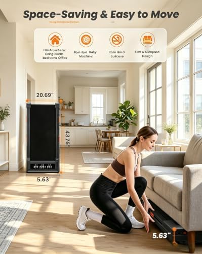 MJWW 6% Incline Walking Pad, Smart AI Under Desk Treadmill for Home - Image 7