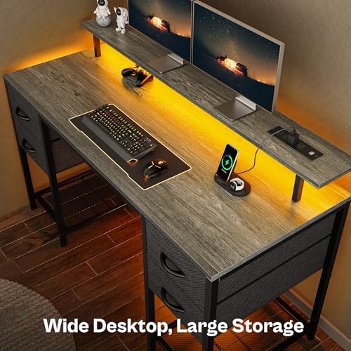 Huuger 55 inch Computer Desk with Power Outlets & 4 Drawers - Image 4