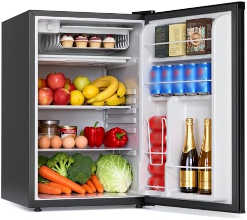 COWSAR 4.5 Cu.Ft Mini Fridge with Freezer for Bedroom Dorm, Black by COWSAR