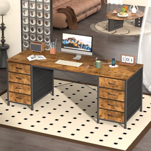 60 Inch Computer Desk with 8 Drawers for Home Office, Bedroom, Living Room - Image 3