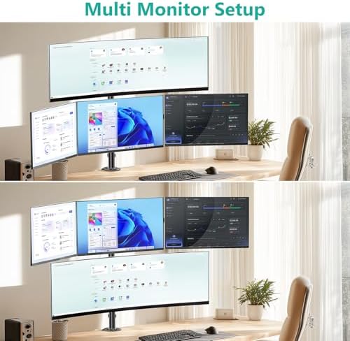 WALI Stacked 4 Monitor Mount for 49" UItrawides and Three 27" Monitors - Image 4