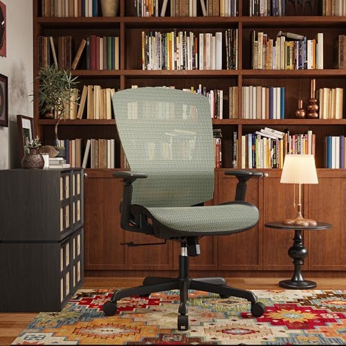 ELABEST Ergonomic Mesh Office Chair,Comfy Computer Desk Chair- BIFMA 5.1 Certified Commercial Swivel Task Chair for Home Office-Adjustable Lumbar Support & Armrests,Tilt Function,Wide Seat(Dusty Sage) - Image 2