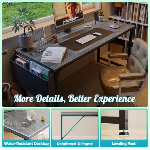 PRAISUN 55'' Computer Desk with Fabric Storage Bag - Image 7
