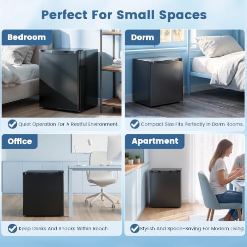 Kismile 1.3 Cu.Ft Mini Fridge with Freezer, Compact Refrigerator for Dorm - Image 6