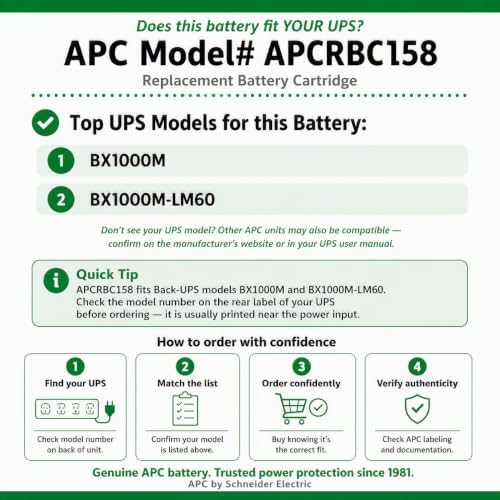 APC Genuine UPS Replacement Battery APCRBC158 for Back-UPS Model BX1000M - Image 3