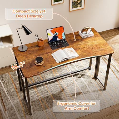 Huuger Folding Desk with Storage Shelf, 39.3 Inch Foldable Computer Table - Image 5