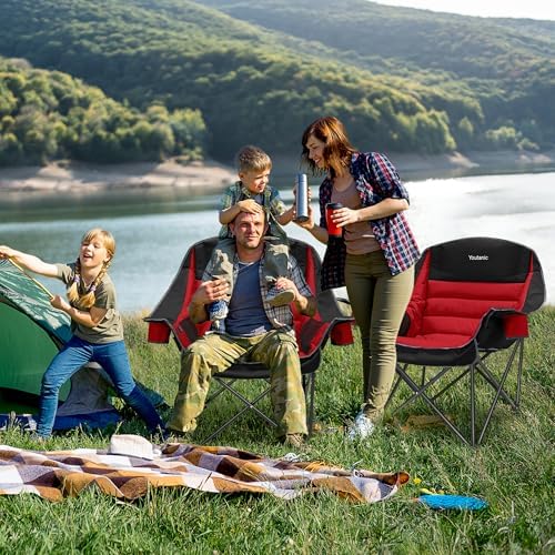 Youtanic Oversized Padded Camping Chair, Portable Folding Camping Chairs - Image 2