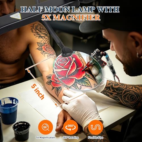 Half Moon Nail Light for Desk with 5X Magnifier & Phone Holder - Image 2