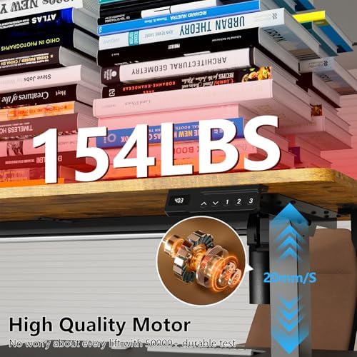 55x28 inch Electric Standing Desk, Adjustable Height Desk, Brown - Image 5