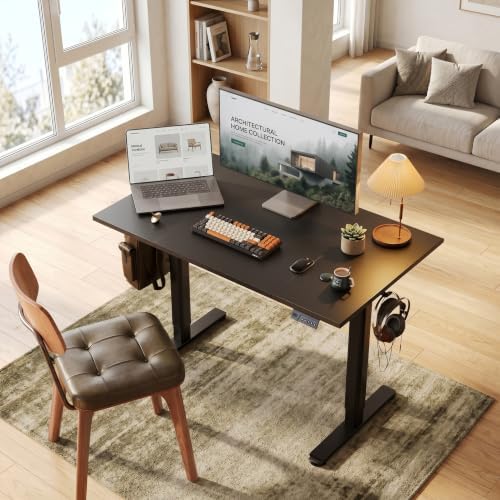 Claiks Electric Standing Desk 48x24 Inch Adjustable Desk, Black - Image 2