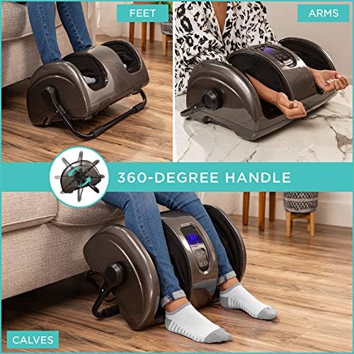 Best Choice Products Shiatsu Foot Massager with Heat for Plantar Fasciitis & Neuropathy, Kneading Foot & Calf Massager with Remote, 360° Adjustable Handle, Rolling & Compression Massage - Gray - Image 2