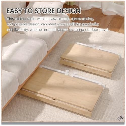 4NM No Tool Assembly 23.6" Small Desk, Folding Portable Desk with Wheels, Adjustable Height Foldable Computer Home Office Desks, Collapsible Study Writing Table for Space Saving Bedroom - Cloud Oak - Image 4