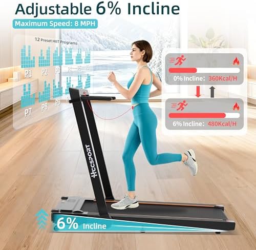 Under Desk Incline Walking Pad Foldable Home Treadmill Removable Tray - Image 2