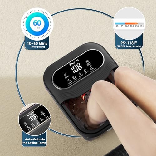 Ranjova Foot Spa Electric Rotary Massage with Heat, Bubble, Remote Control - Image 4