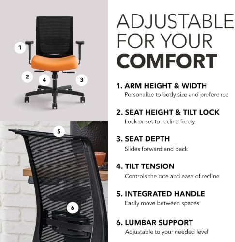 HON Convergence Ergonomic Office Chair, Office Desk Computer Chair, Apricot - Image 3
