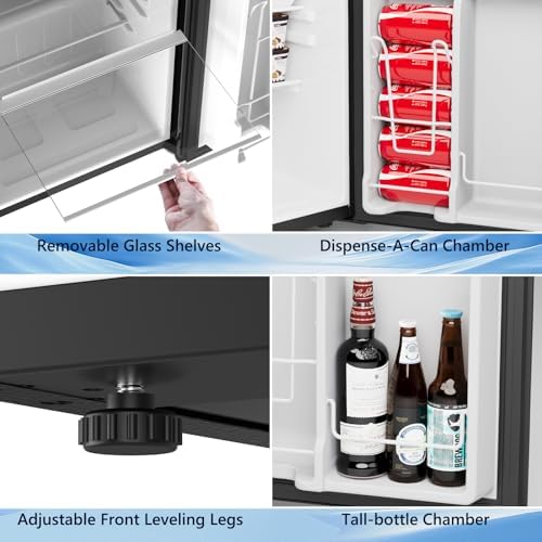 COWSAR 3.2 Cu.Ft Mini Fridge with Freezer for Bedroom Dorm, Black - Image 4