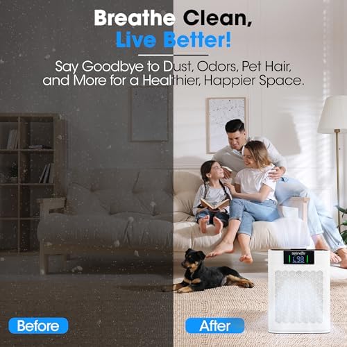 SereneLife HEPA Air Purifier for Home – Smart WiFi & App Control, Ultra-Quiet Air Purifier for Bedrooms & Large Rooms, Removes Dust, Pet Hair & Odors, Ideal for Pets & Allergies (1,800 Sq Ft, White) - Image 3