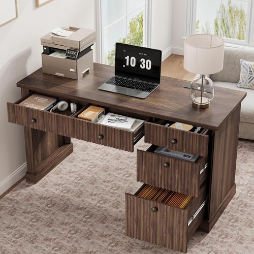Garvee Fluted Home Office Desk Storage with File Drawers for Home Office - Image 3