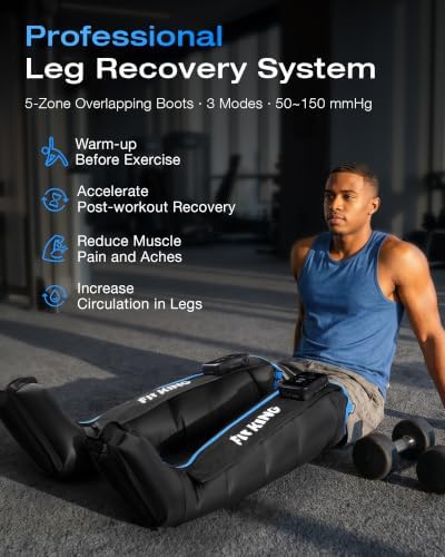 FIT KING Cordless Air Compression Boots Recovery System Leg Massager Medium - Image 3