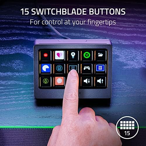 Razer Stream Controller X: All-in-One Keypad for Streaming - 15 Switchblade Buttons - Multi-Link Macros - Swappable Magnetic Faceplate - Designed for PC & Mac Compatibility - Image 2