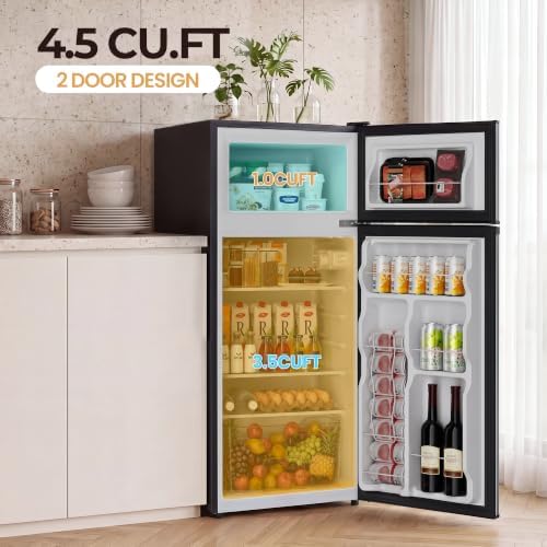Manastin 4.5 Cu.Ft 2-Door Mini Fridge Freezer, 2-Piece Set for Dorm/Office - Image 2