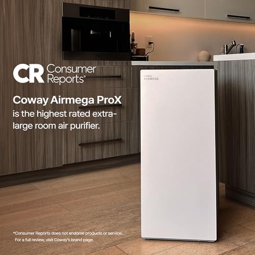 COWAY Air Purifiers for Large Room Whole Home Up to 4,253ft², 2 Sets of XL Washable Pre-Filters and HEPA Filters for Dual Purification, AQI, Turbo Mode, Timer, Wheels, 5yr Warranty, ProX(B) - Image 2